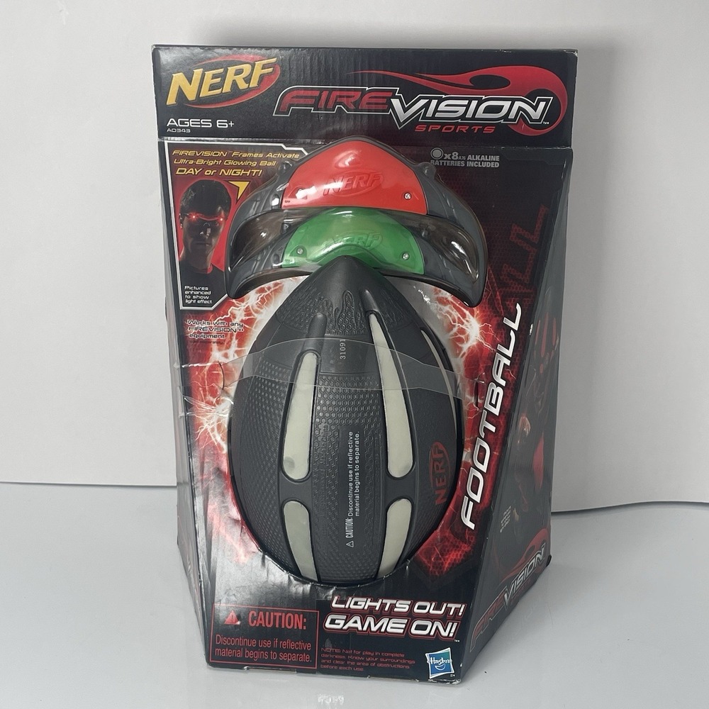 NERF Fire Vision Sports Football w/ 2 Frames Night/Day Hasbro NEW SEALED